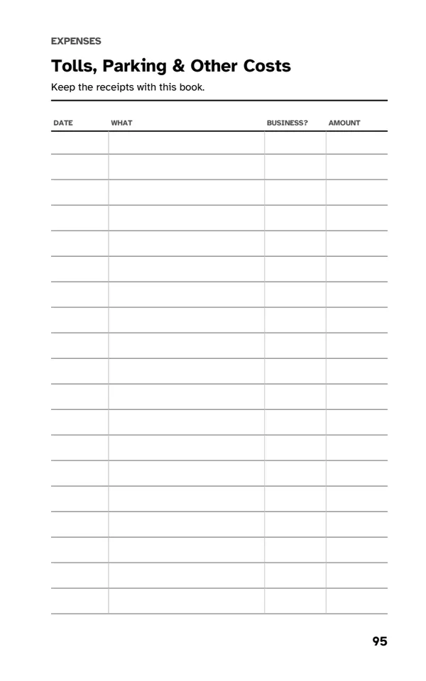 Mileage Log Book: Fuel & costs